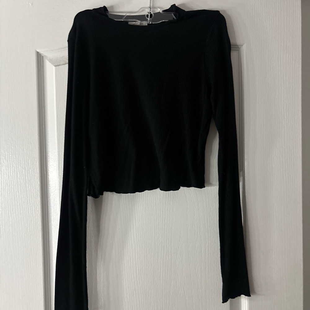 Chic Black Long Sleeve Women's Top
